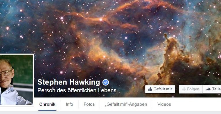 Stephen Hawking auf Facebook