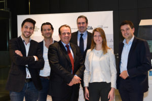 (c) APA-Fotoservice/Jamnig Im Bild v.l.n.r. Stefan Ponsold (SunnyBAG), Oliver Krizek (NAVAX Unternehmensgruppe), Thomas Stern (Moderator, Braintrust), Helmut Pöllinger (Brainloop Austria), Sara Grasel (Der Brutkasten), Mario Mayerthaler (A1 Telekom Austria).