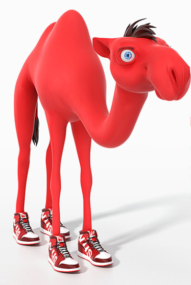 Das rote Kamel ist das Markenzeichen von Klickmal. (c) screenshot klickmal.at