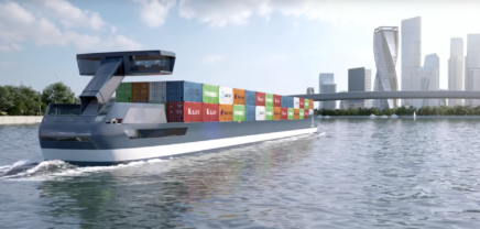 Port-Liner ist nach angaben des Herstellers das erste emissionsfreie E-Containerschiff.