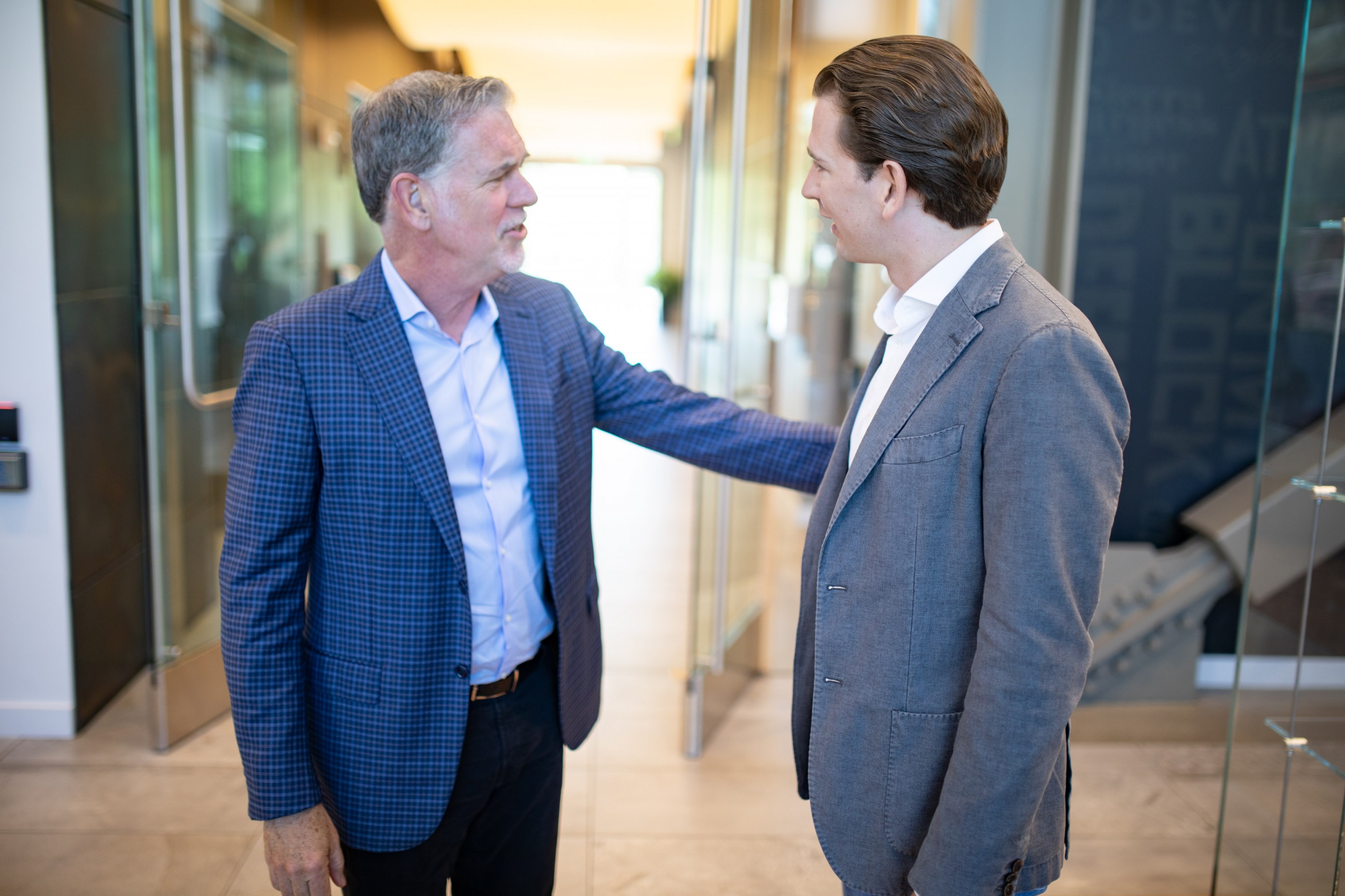 Netflix CEO Reed Hastings und Sebastian Kurz