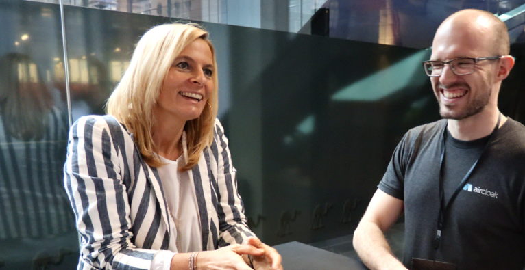 Corporate-Startup-Collaboration bei W&uuml;stenrot: Nina Tamerl, W&uuml;stenrot, und Felix Bauer, Aircloak