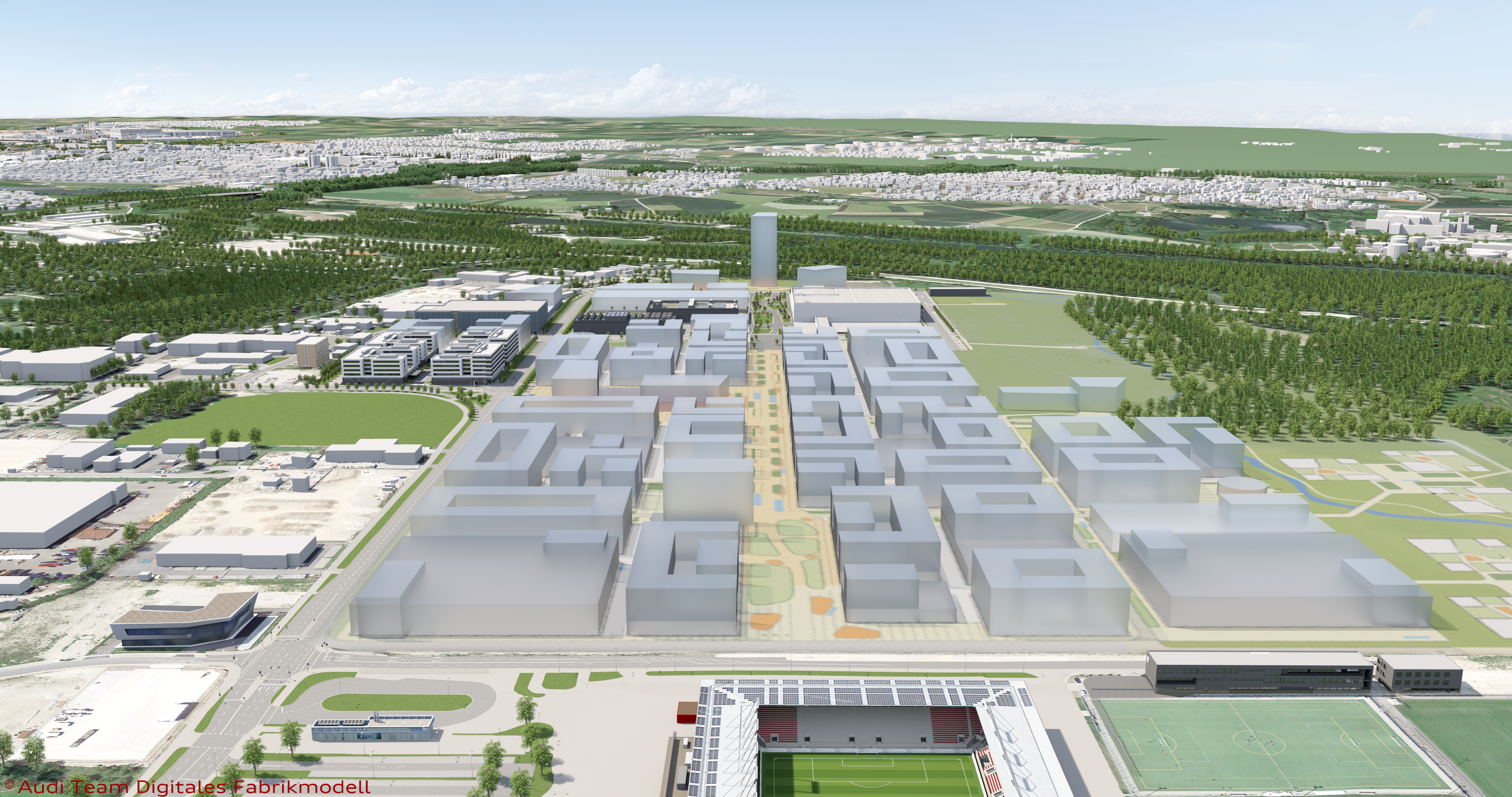 Der geplante IN-Campus in Ingolstgadt | (c) AUDI AG