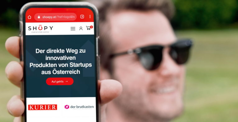Sh&ouml;py (Hintergrund: Gr&uuml;nder Christian Pittner)