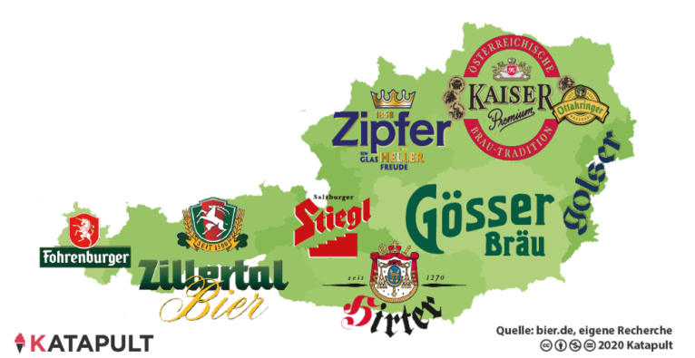 Katapult Magazin: Das deutsche Medien-Startup ist für seine Informativen Karten und Grafiken bekannt - hier etwa zur beliebtesten Biersorte in Österreich