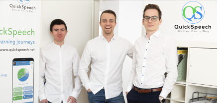 QuickSpeech: Das Kernteam (vlnr.) COO Christian Woltran, Gründer und CEO Lukas Snizek und CTO Patrick Riemer