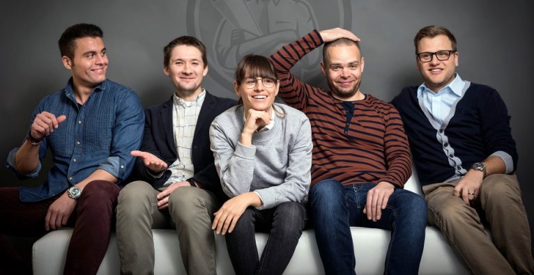 v.l.n.r.: Die Propster-Co-Founder Klaus Kainrad, Alexey Loginov, Isabelle Schall, Viktor Demianenko und CEO und Founder Milan Zahradnik