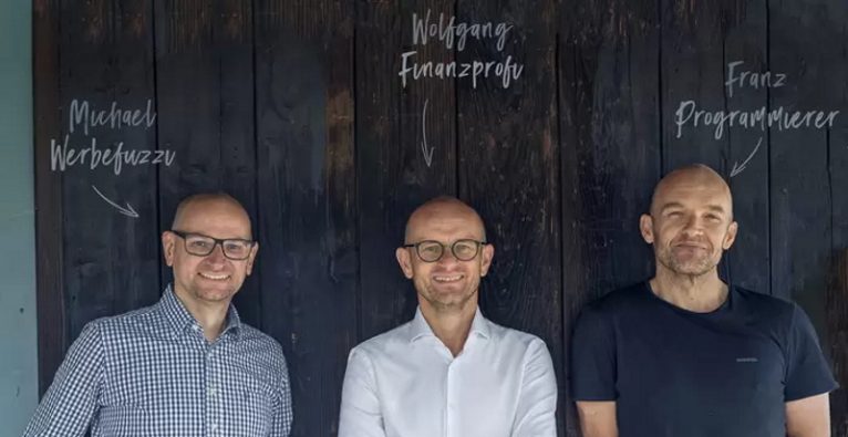 Erste Bitpanda-Investoren stiegen ein: Das fynup-Gründerteam Michael Spacil, Wolfgang Staudinger und Franz Flotzinger teilt sich Frisur und Vision