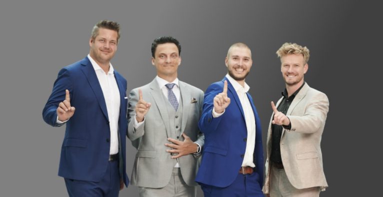 Das Wisch'n-Gründer-Team v.l.n.r.: Florian Czech, Fritz Limbeck, Stefan Reinhardt, und Marcel Ertl