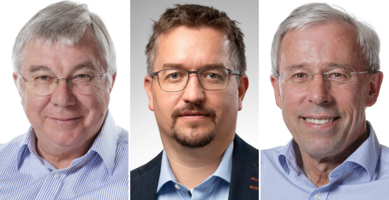 Das Gründerteam Rainer Blatt, Thomas Monz und Peter Zoller (v.l.) vom Tiroler Quantencomputing-Startup AQT © AQT