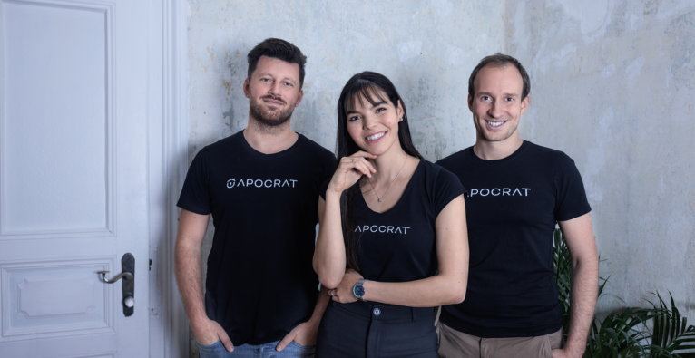 Das Apocrat-Founderteam (v.l.): Armin Huremagic (CTO), Laura Kaltenbrunner (CMO und Alexander Jürgens (CEO) © Apocrat