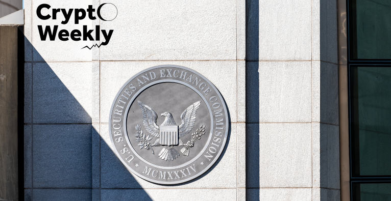 Das Logo der US-Börsenaufsicht auf einem Gebäude