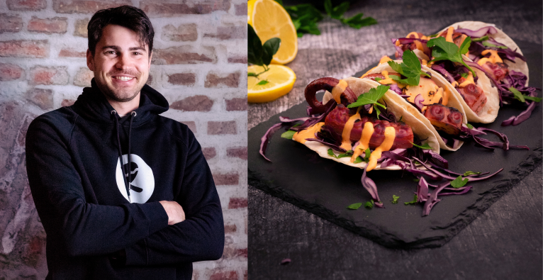 Robin Simsa bringt den ersten veganen Oktopus auf den Markt (c) Revo Foods