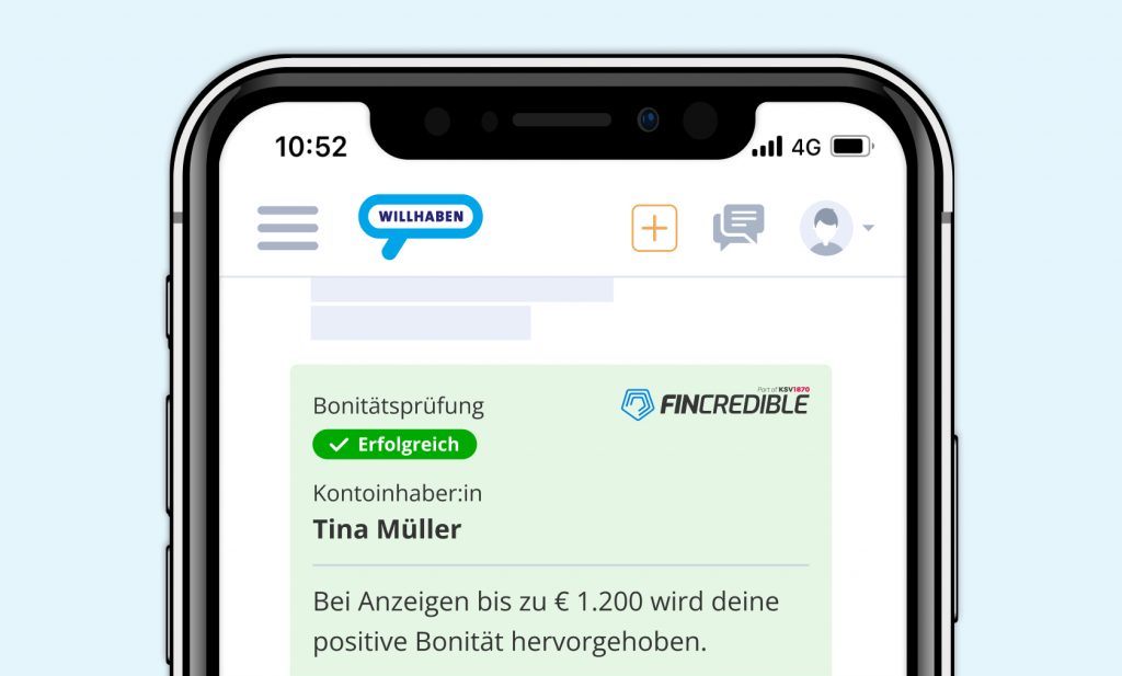 FINcredible-Bonitätsprüfung auf willhaben