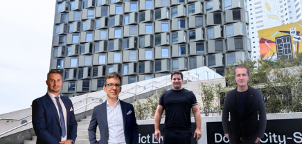 DLT Austria startet neuen Web3-Hub - vlnr. Albert Quehenberger, Jan Kruppa, Ed Prinz und Martin Bechter von DLT Austria | (c) DLT Austria (Collage erstellt von DLT Austria)