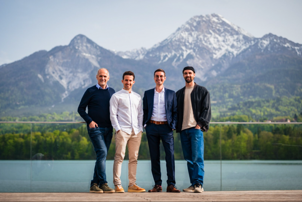 Die Kickscale Gründer (links nach rechts): Herwig Gangl (Berater), Markus Jenul (CMO), Gerald Zankl (CEO) und Fabian Riedlsperger (CTO) © Michael Stabentheiner