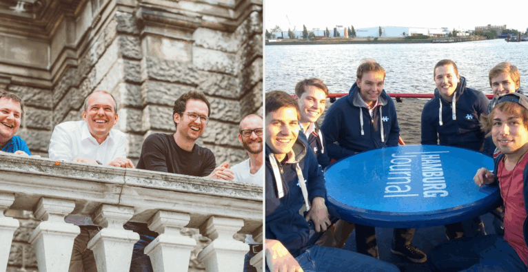 Die Gründerteams von mySugr (l.) und Prescreen (r.) jeweils vor dem Exit ihrer Startups | © mySugr / Foto: privat