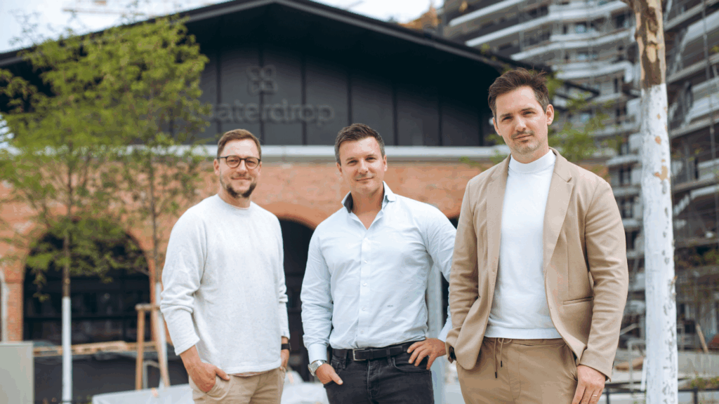 Die waterdrop-Gründer v.l.n.r: Christoph Hermann, Martin Murray, Henry Murray | (c) waterdrop