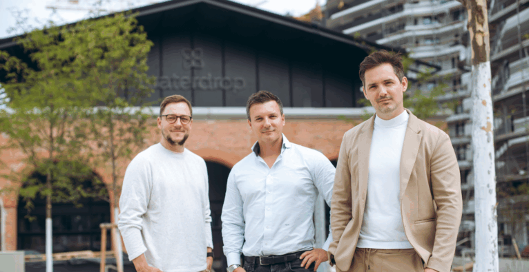 Die waterdrop-Gründer v.l.n.r: Christoph Hermann, Martin Murray, Henry Murray | (c) waterdrop