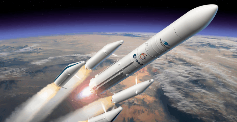 Europas Trägerrakete Ariane 6 verwendet Hochtemperaturisolation und einen Triebwerk-Ausrichtemechanismus von Beyond Gravity Austria | © ESA, Ducros