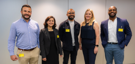 Fünf der RBI Global FinTech Scouts gaben uns Einblicke in die aktuellen globalen FinTech-Trends (vl.): Vel Vasic, Aditi Subbarao, Ken Thomas, Scarlett Sieber und Nnanna Ijezie | (c) brutkasten / Dervisevic