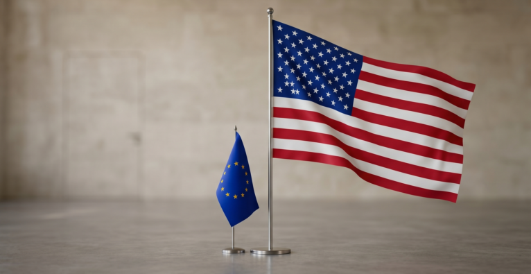 Flaggen Europa und USA
