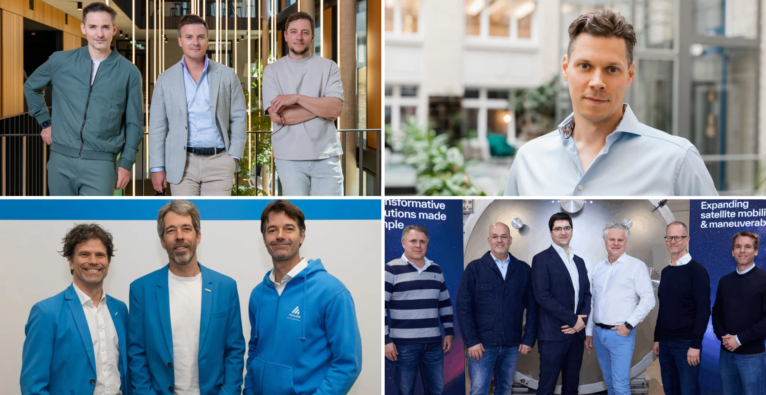 Die Teams von Waterdrop, Gropyus, Aviloo und Enpulsion holten im ersten Halbjahr die größten Finanzierungsrunden in Österreich | Collage: brutkasten